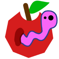 Logo: Apple with Worm